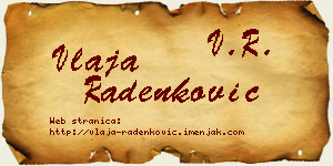 Vlaja Radenković vizit kartica